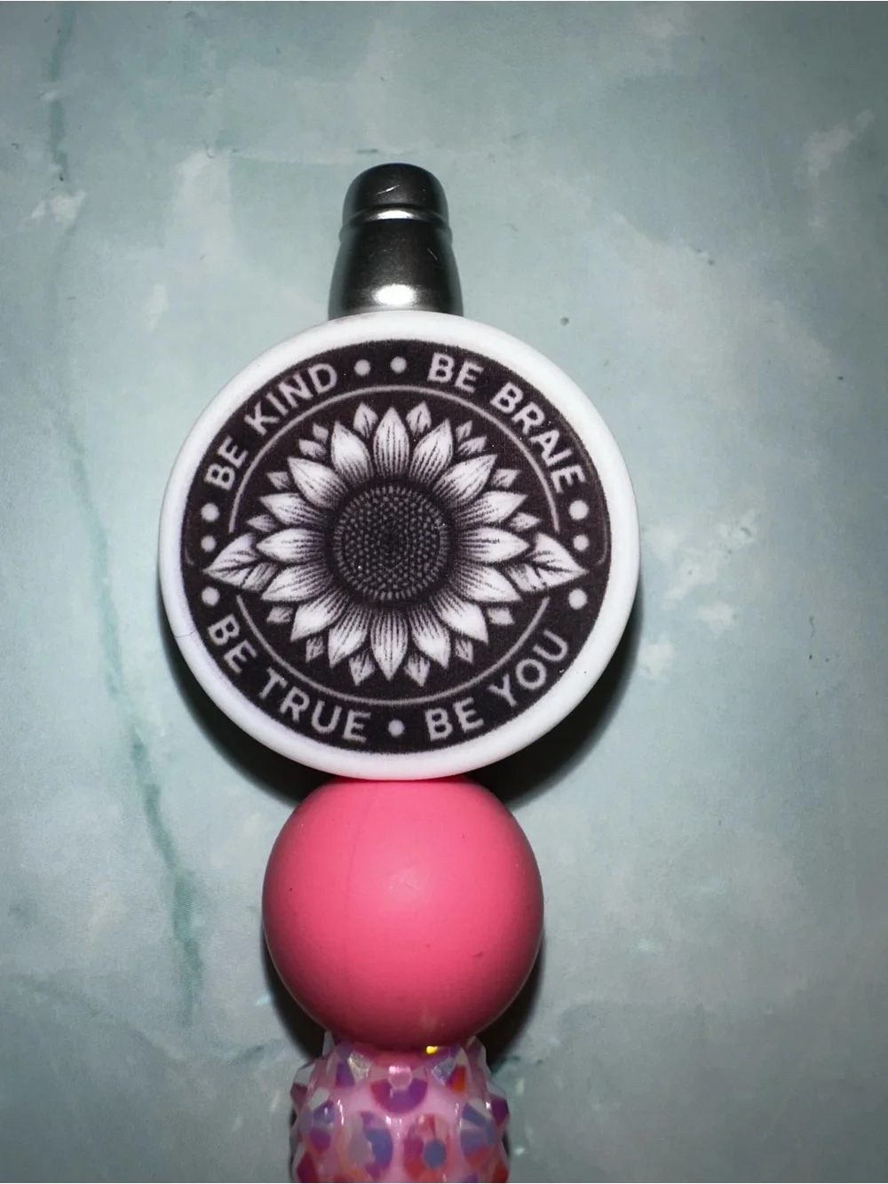 Sunflower Beaded Pen - Be Kind, Be Brave, Be True, Be You